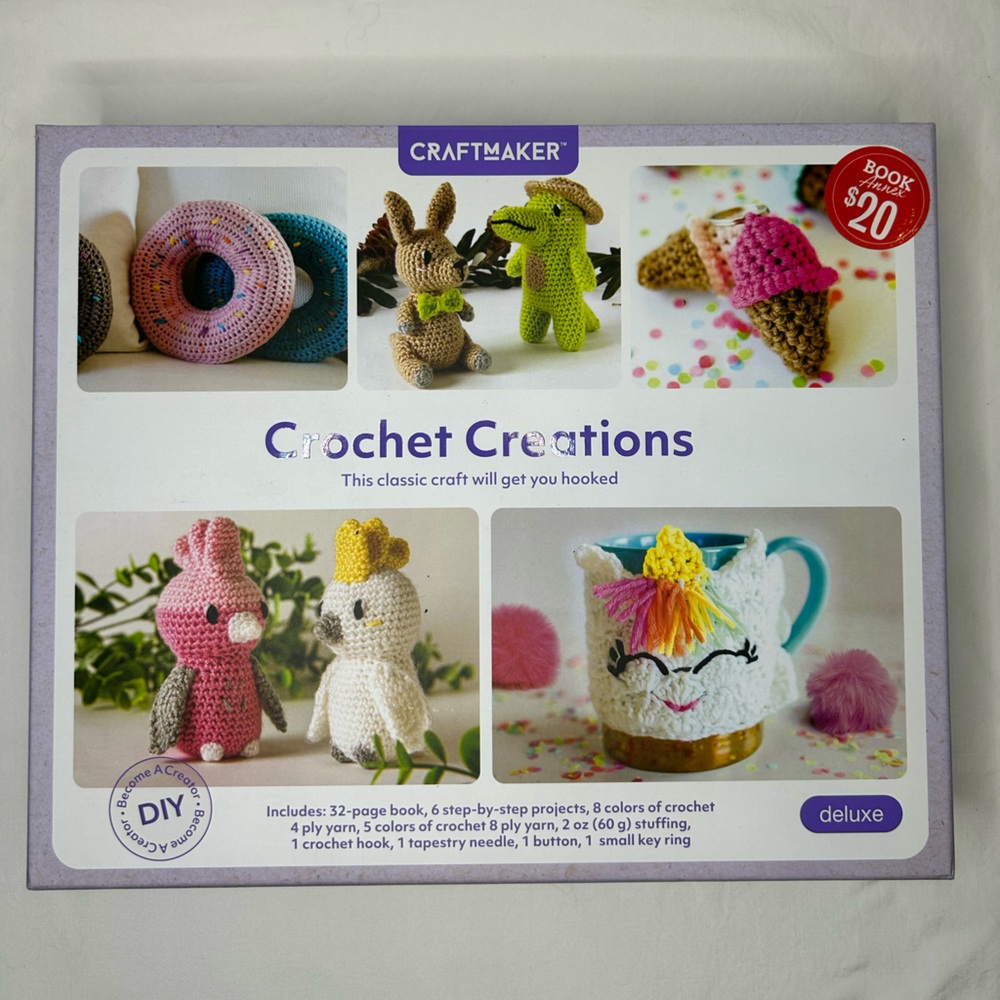 Crochet Creations Kit Adults Teenagers Beginner Set Step by Step Project